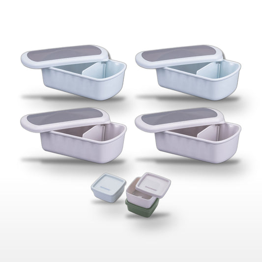 Lot de 4 lunch box 1L avec 3 boîtes à sauce Fackelmann Storage