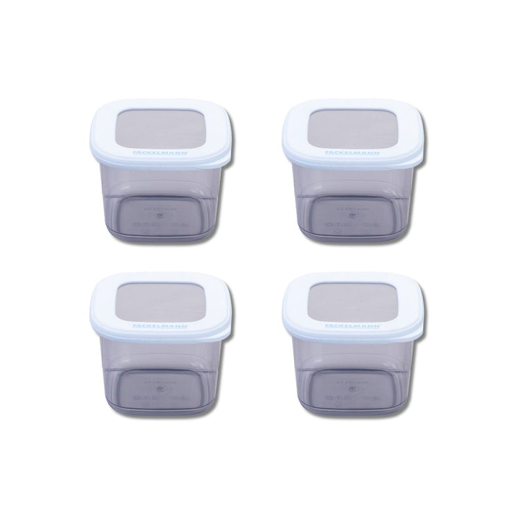 Lot de 4 boîtes hermétiques 0,55L avec 4 ustensiles de cuisine Fackelmann Storage