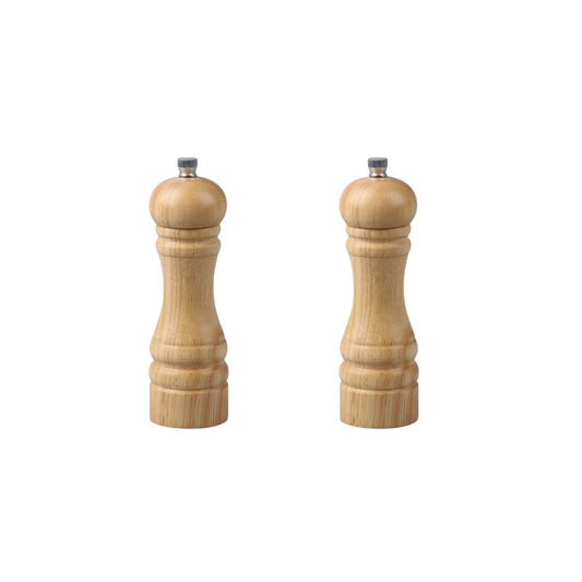 Ensemble de 2 Moulins à poivre manuel couleur bois 18 cm FM Professional Divers