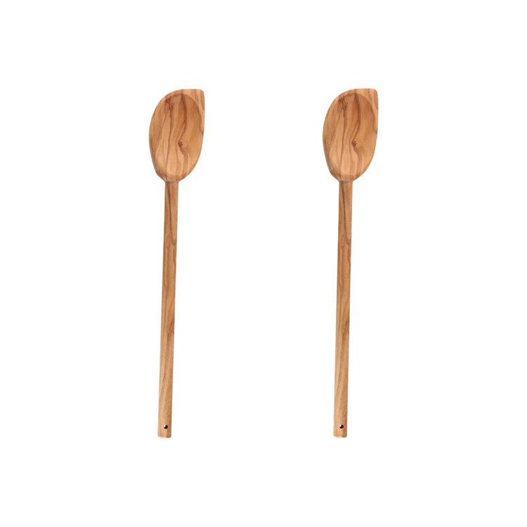 Ensemble de 2 Cuillères de cuisine en bois à bout pointu Fackelmann Édition Bois d'olivier