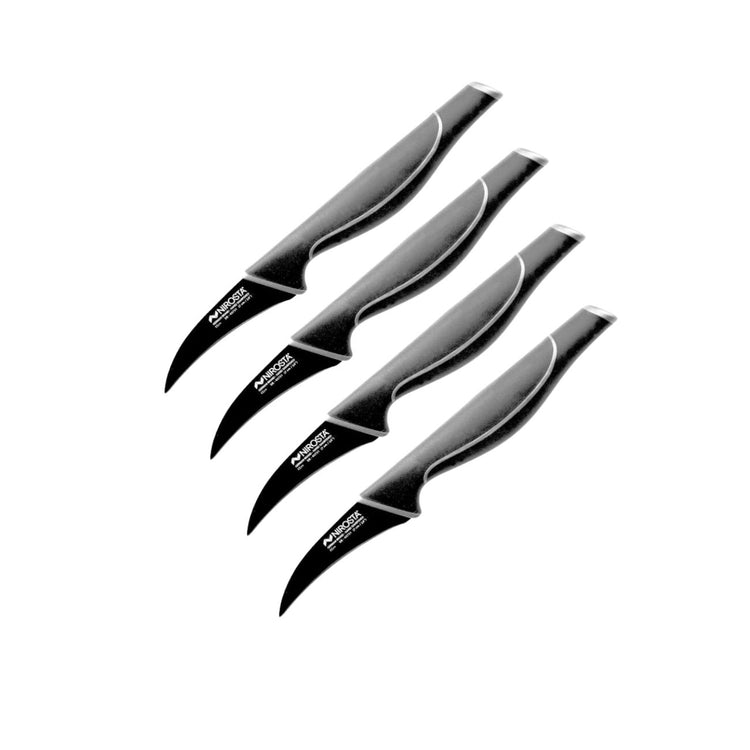 Set de 4 couteaux d'office 19 cm en acier inoxydable Nirosta Black Edition
