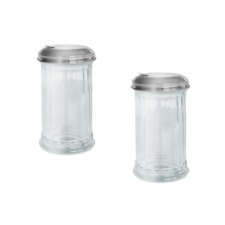 Saupoudreuse en verre pratique lot de 2, hauteur 14 cm Ø 7,5 cm Fackelmann Basic
