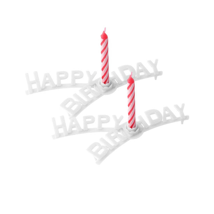 Lot de 2 bougies d'anniversaire avec support anniversaire Fackelmann Rio party