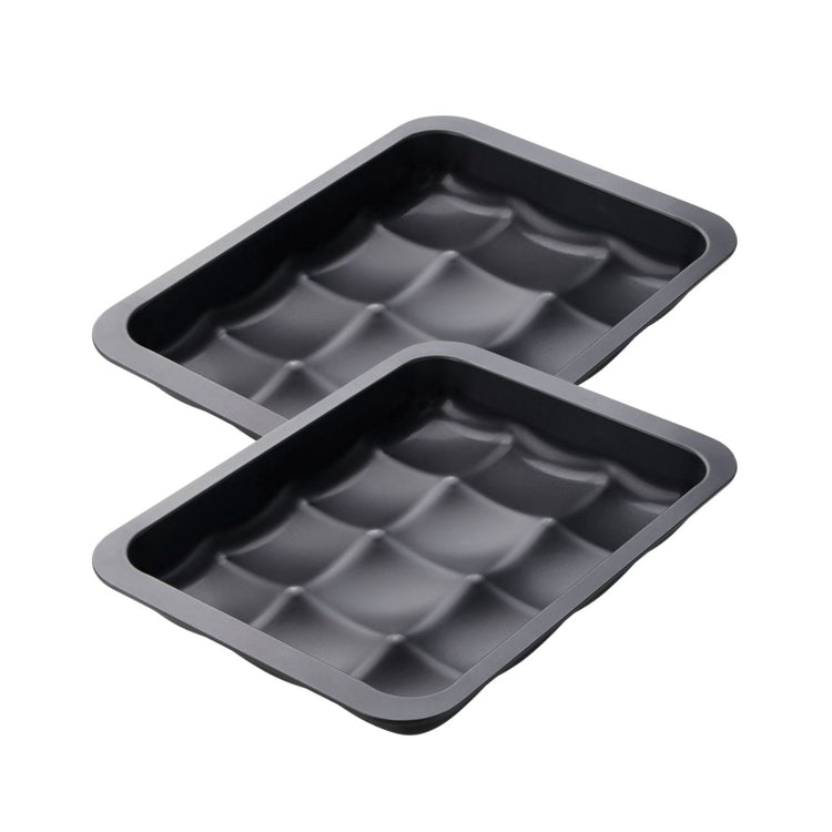 Lot de 2 moules à gâteaux 36/27/5 cm en acier Black metallic Black mettallic Zenker Black mettallic