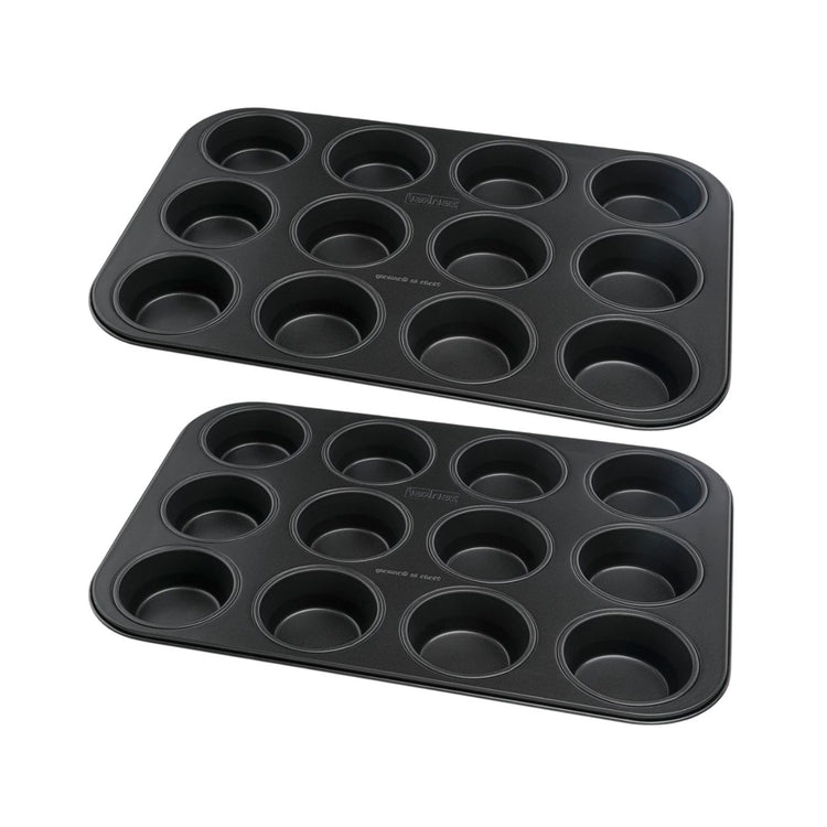 Lot de 2 moules à gâteaux 38,5/26,5/3 cm en acier Black metallic Black mettallic Zenker Black mettallic