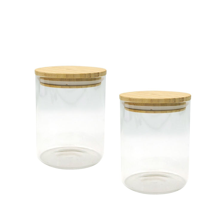 Lot de 2 boîtes en verre avec couvercle hermétique Fackelmann Nature Divers
