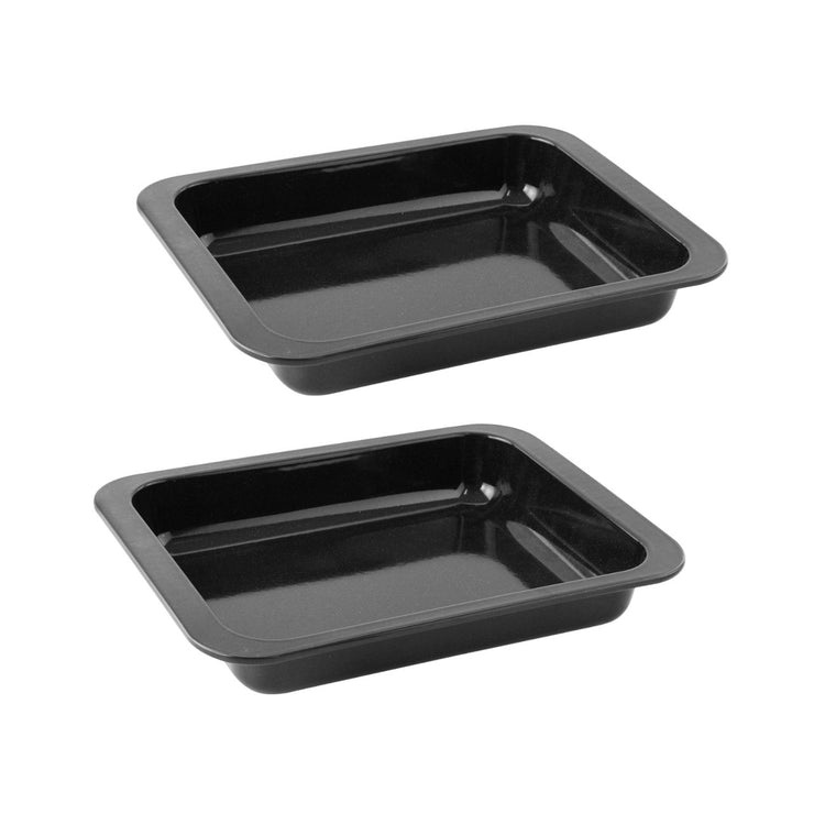 Lot de 2 plats four 33/33 cm en acier émaillé avec 2 ustensiles Zenker Special cooking
