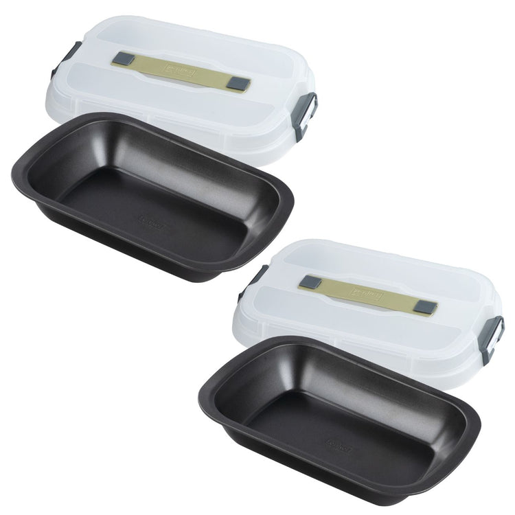 Lot de 2 moules à gâteaux rectangulaires 34/24,5 cm en acier Zenker Bake Click and Go