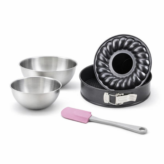 Set de 4 ustensiles de pâtisserie moule à gâteaux bols et spatule Black mettallic Black mettallic Zenker Black mettallic