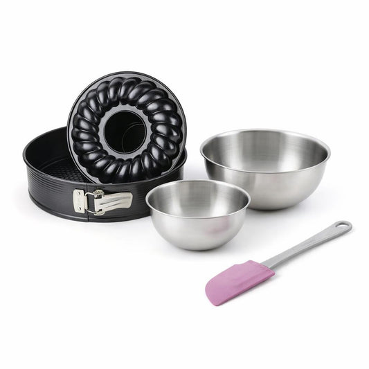 Set de 4 ustensiles de pâtisserie moule à manqué 2 bols et spatule Black mettallic Black mettallic Zenker Black mettallic