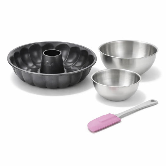 Set de 4 ustensiles de pâtisserie moule à gâteaux bol et spatule Black mettallic Black mettallic Zenker Black mettallic