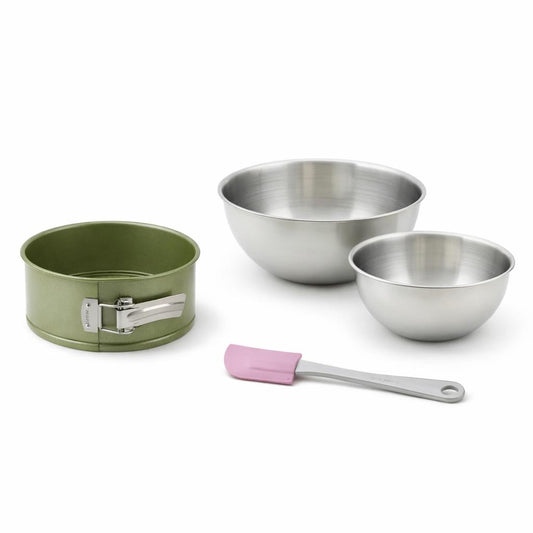 Set de 4 ustensiles de pâtisserie moule à gâteaux 2 bols et spatule Zenker Green Vision