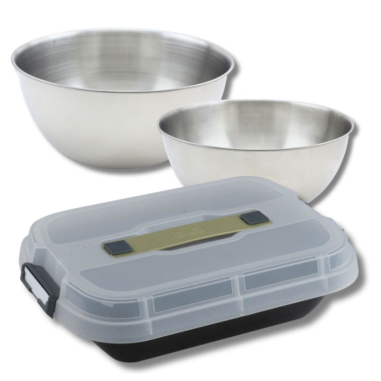Set de 4 ustensiles de pâtisserie moule à gâteaux 2 bols et spatule de cuisine Zenker Bake Click and Go