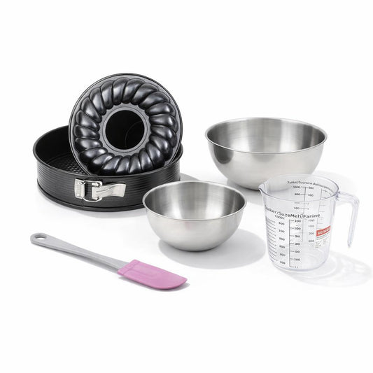 Set de 5 ustensiles de pâtisserie moule à manqué bol spatule et verre doseur Black metallic Black mettallic Zenker Black mettallic