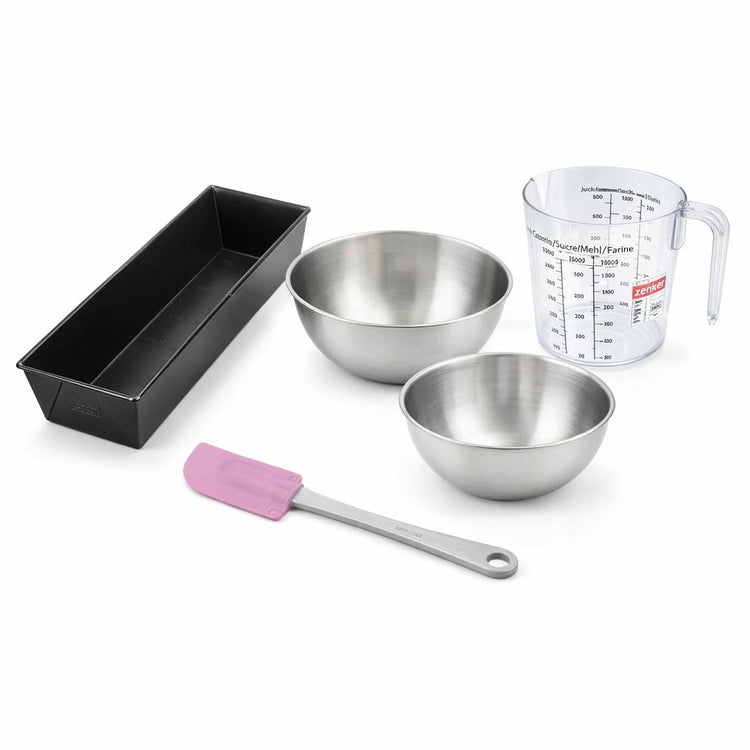 Set de 5 ustensiles de pâtisserie moule à gâteaux 2 bols spatule pâtisserie verre doseur Black mettallic Black mettallic Zenker Black mettallic