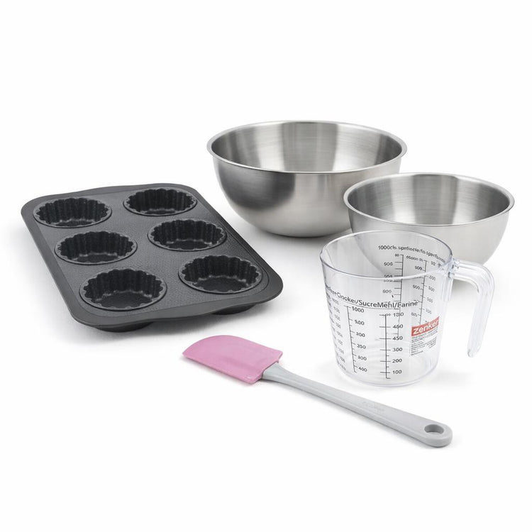 Set de 5 ustensiles de pâtisserie moule à gâteaux bol spatule et verre doseur Silicone fibre de verre Silicone fibre de verre Zenker Silicone fibre de verre