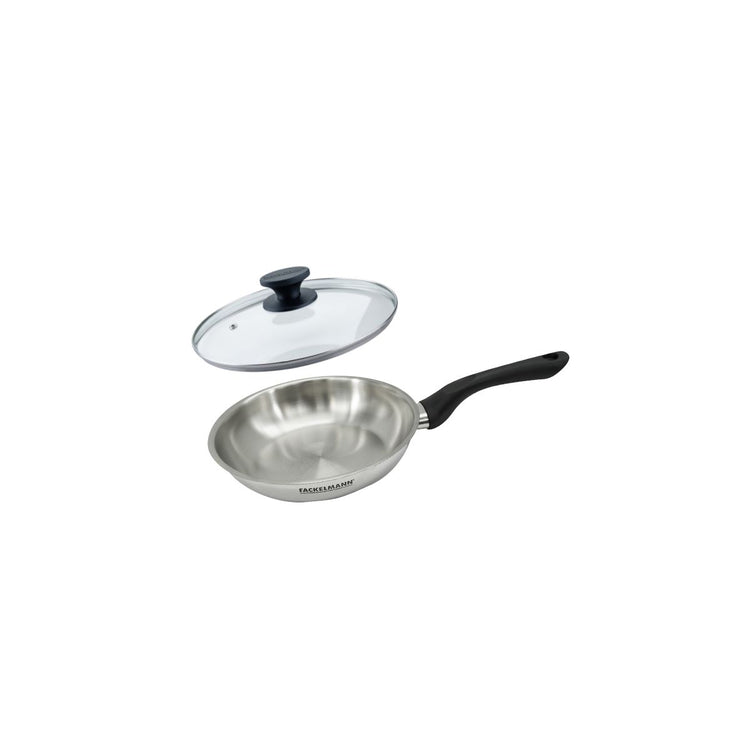 Set poêle 20 cm en inox et couvercle verre Fackelmann Geneva