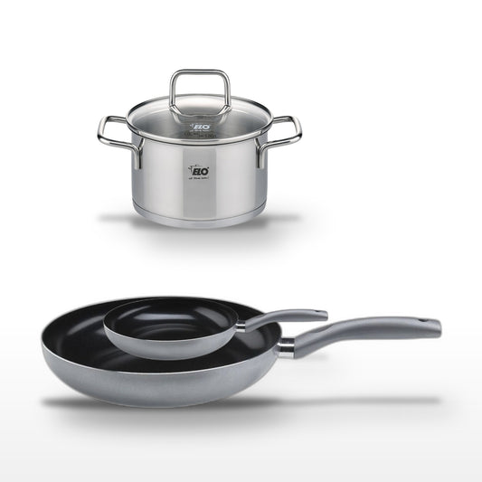 Lot 2 Poêles 32/20 cm Elo Ducato & Faitout 12 cm