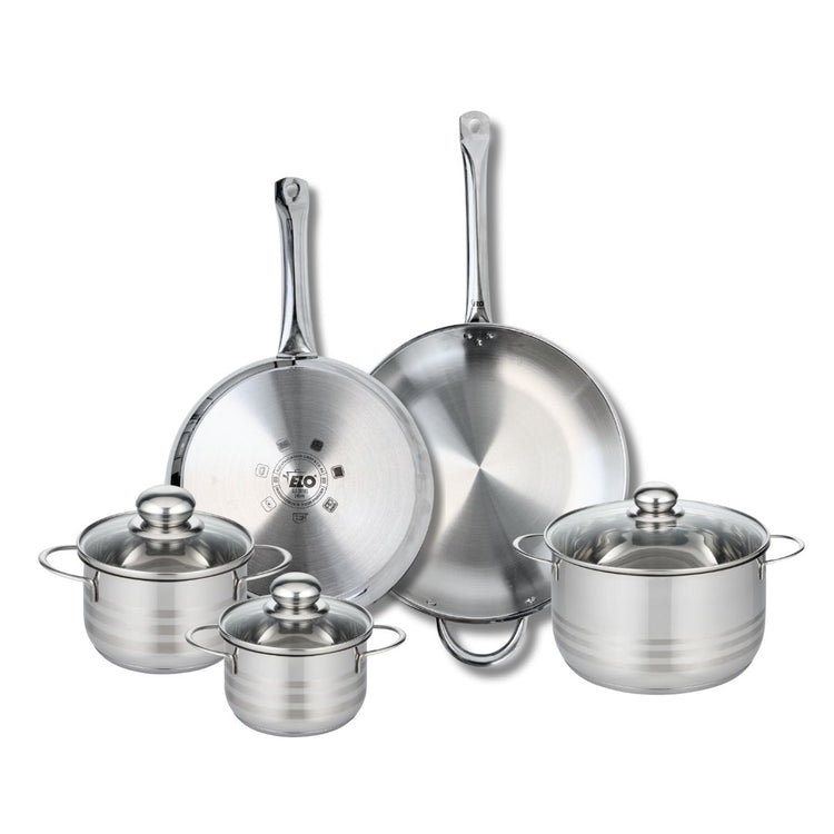 Ensemble de 2 Poêles de cuisson 28 et 32 cm et 3 faitouts 14, 16 et 20 cm Elo Profi Brillant