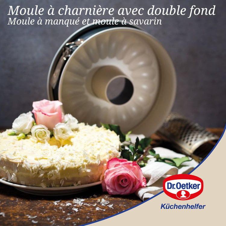 Lot de 2 moules à manqué 26/26 cm en acier et céramique Dr oetker Back-trend