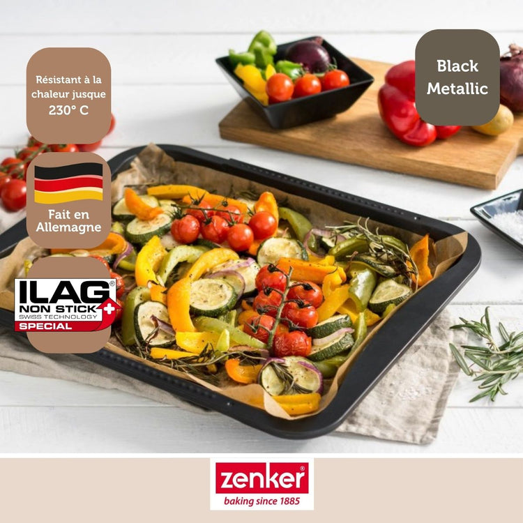 Lot de 2 moules à gâteaux 35-52/32/3 cm en acier Black mettallic Black mettallic Zenker Black mettallic