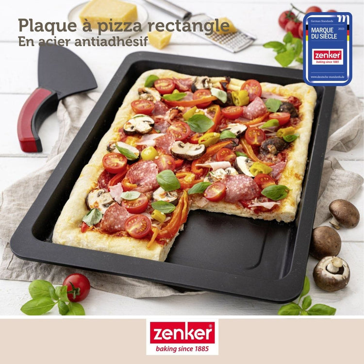 Lot de 2 plaques à pizza rectangulaires 42/29/2,5 cm en acier Spécial crountries Spécial crountries Zenker Spécial crountries