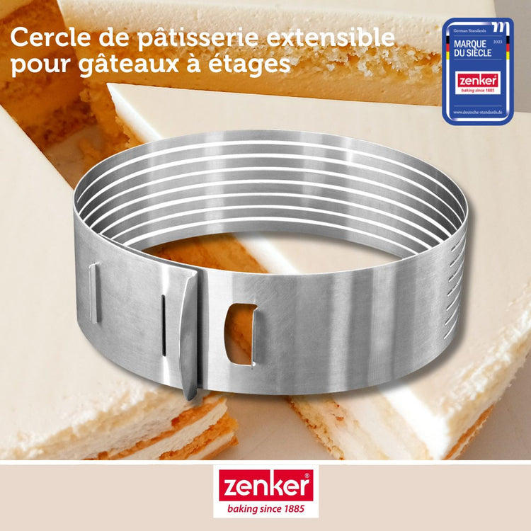 Lot de 2 cercles à pâtisserie 26/28 cm en inox Zenker Smart Pastry