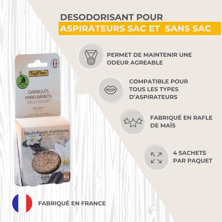 Sachets de granulés de parfum pour aspirateur à la vanille TopFilter