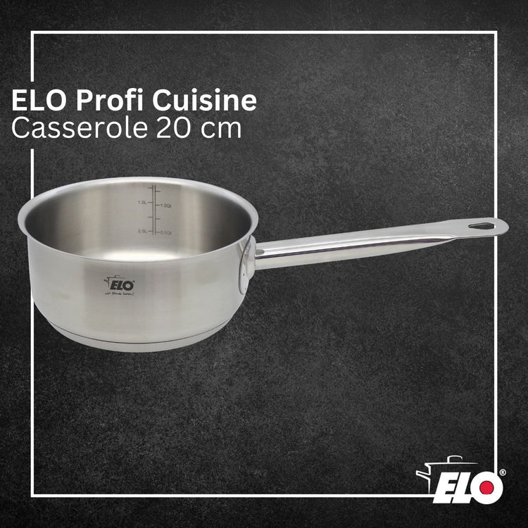 Casserole en inox 20 cm de 2,2 litres Elo Profi Cuisine