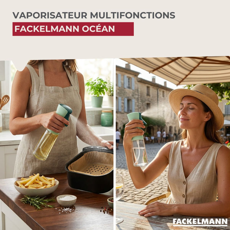 Vaporisateur rechargeable multifonctions en verre Fackelmann Océan