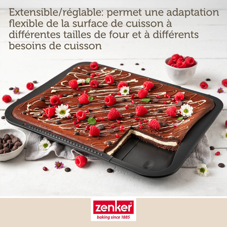Plaque de four extensible de 35-52 x 32 cm Zenker Perfect Black +