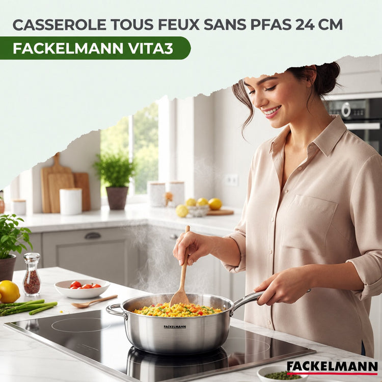 Casserole en inox 24 cm Fackelmann Triply Vita3
