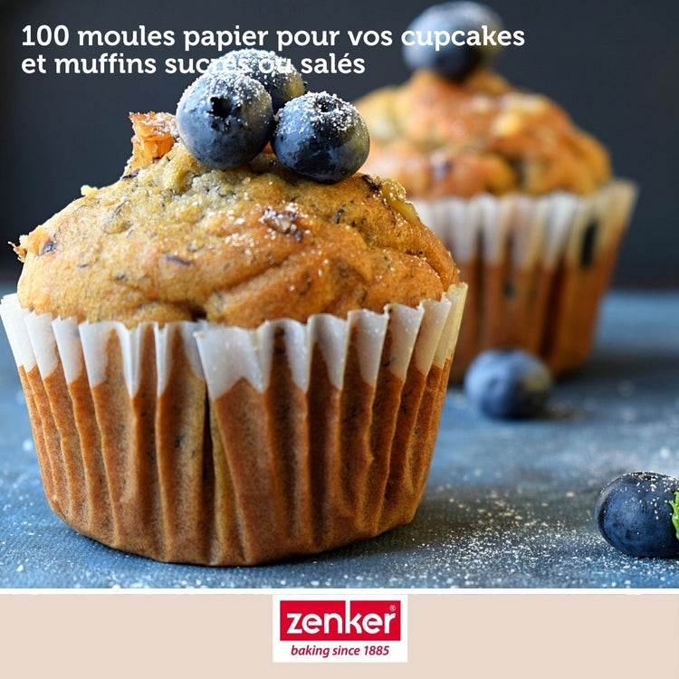 Lot de 100 moules à muffins en papier 5 cm Zenker