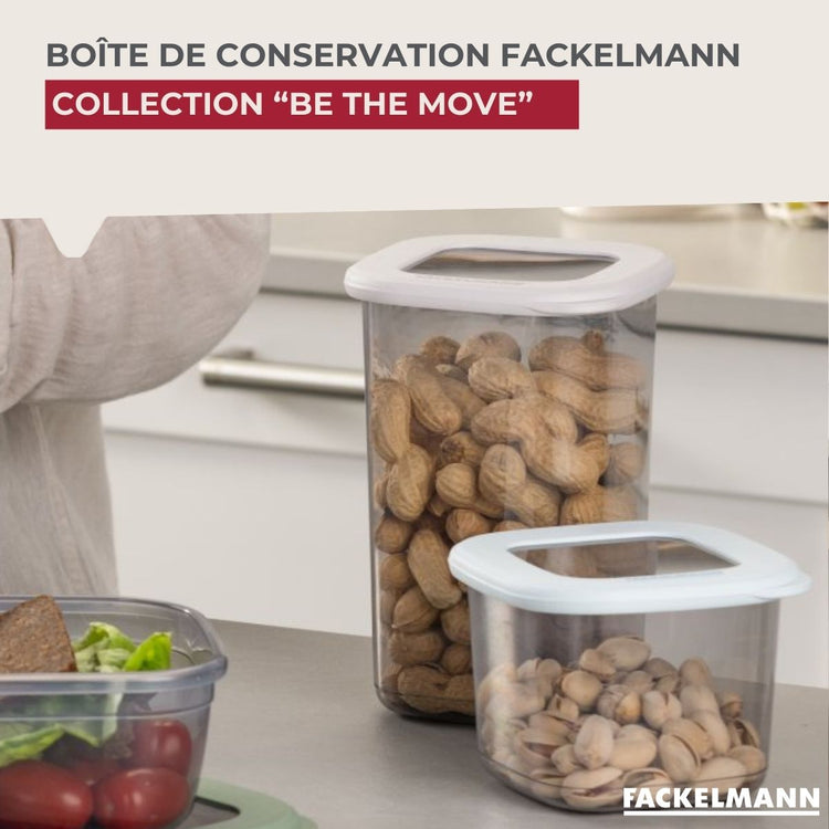 Lot de 4 boîtes hermétiques 1,1L avec 4 ustensiles de cuisine Fackelmann Storage