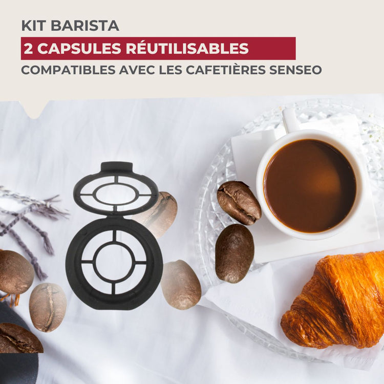 Ensemble de 4 capsules à café réemployables compatibles Senseo Fackelmann Petit Déjeuner
