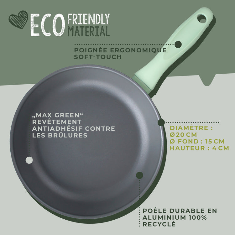 Poêle à frire et couvercle de cuisson de 20 cm de diamètre Fackelmann Ecolution