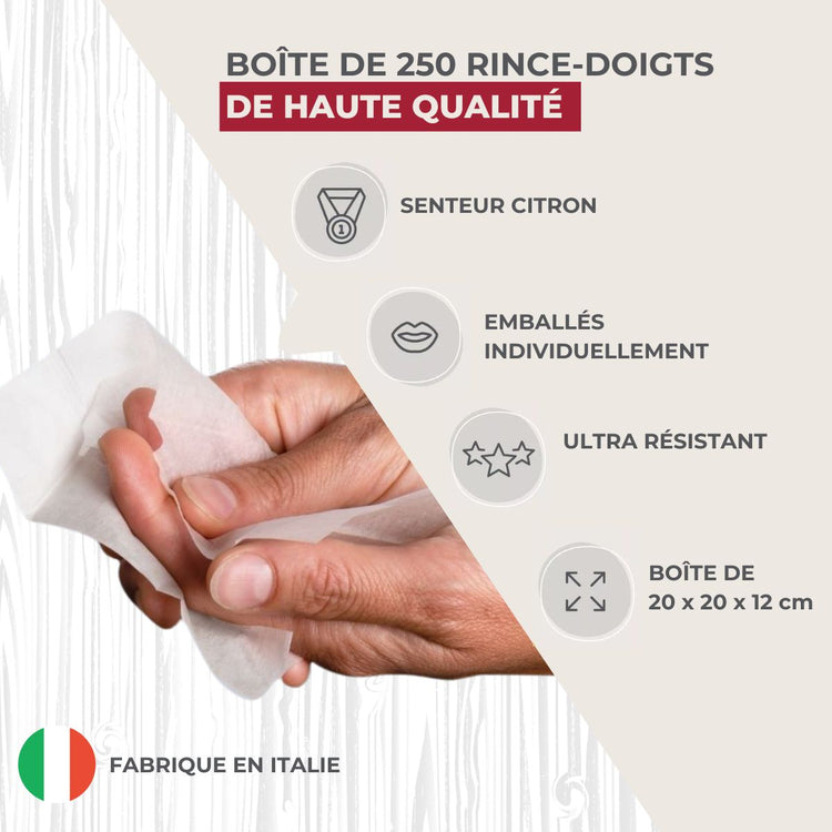 Lot de 2 boîtes de 250 rince doigts au citron Fackelmann