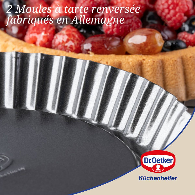 Set de 2 moules à tarte renversée 22 cm et 28 cm Dr Oetker tradition