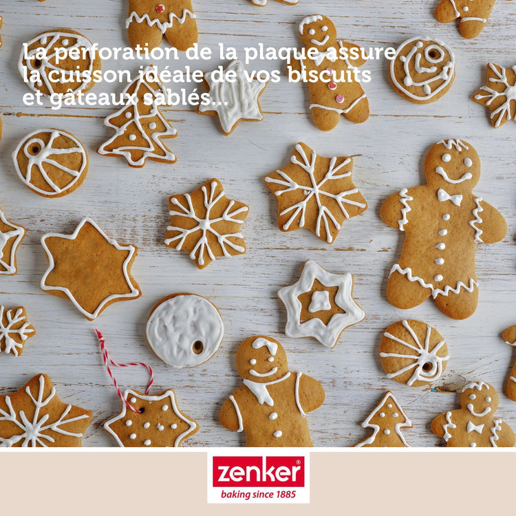 Plaque à pâtisserie perforée 40 x 30 cm en acier inoxydable Zenker Special Cooking