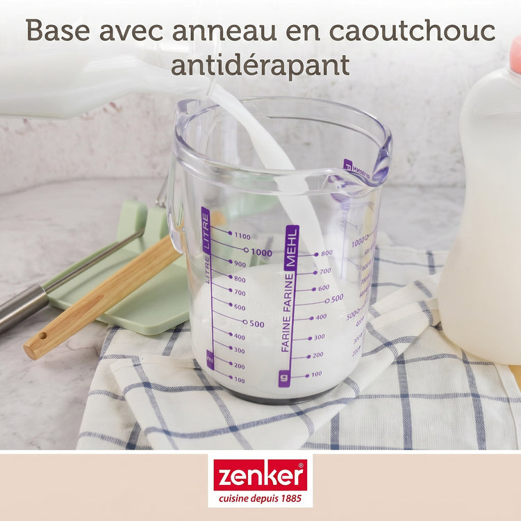 Verre doseur 1L en plastique de haute qualité Fackelmann