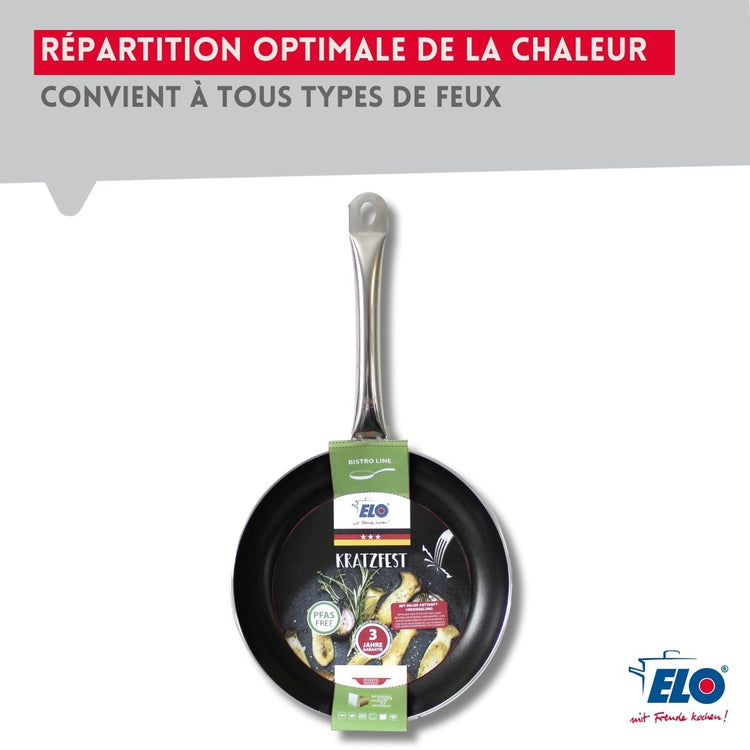 Wok avec revêtement céramique sans PFAS 28 cm Bistro Line Elo