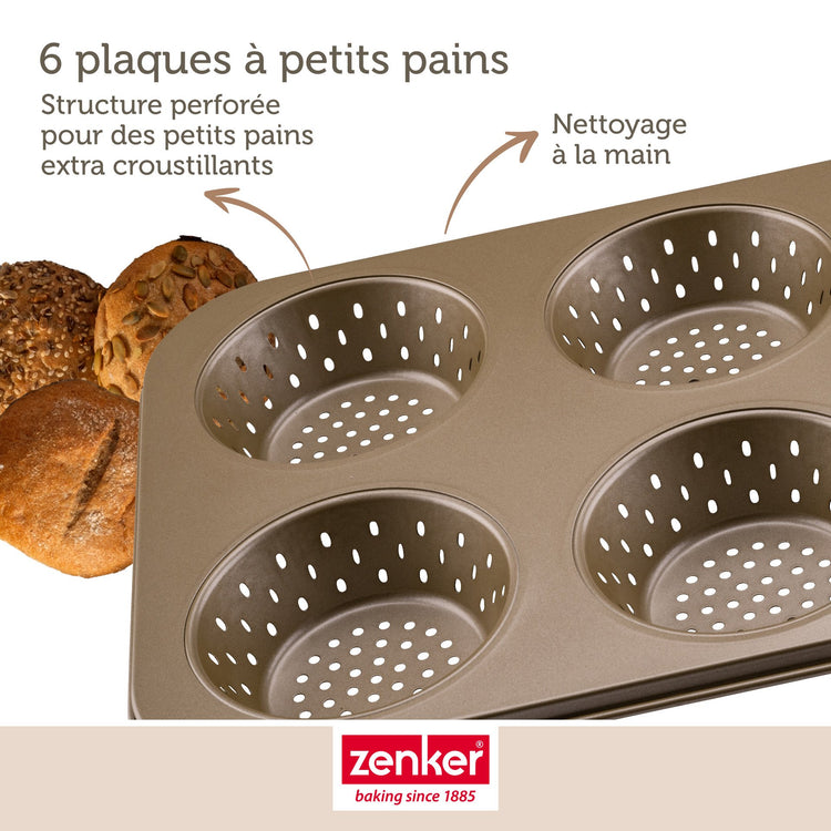 Moule à petits pains individuels ronds 6 empreintes Zenker Mojave Gold