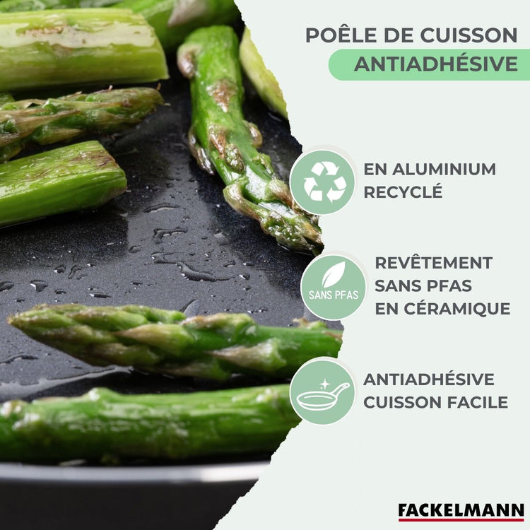 Set de 3 poêles antiadhésives céramique 24, 28 et 30 cm Fackelmann Brandao