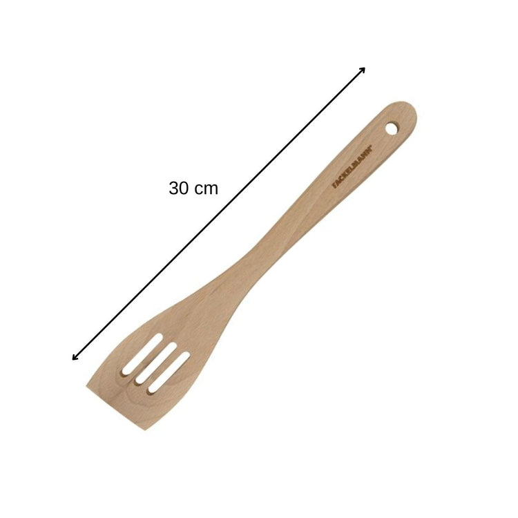 Lot de 3 ustensiles de cuisine en bois dont 2 spatules et une cuillère Fackelmann Nature