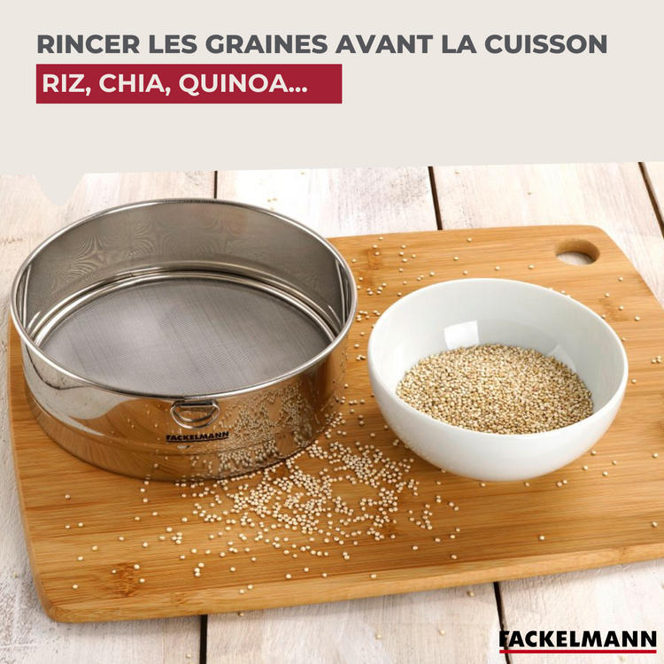 Ensemble de 2 Tamis de cuisine inox extra fin 18 cm de diamètre Fackelmann Basic