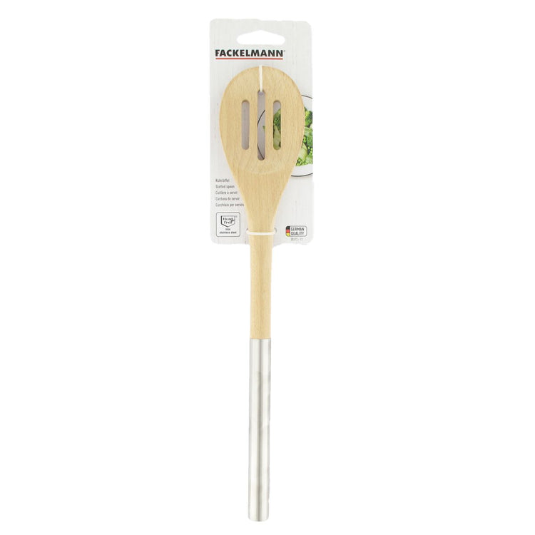 Set de 2 cuillères en bois cuisine avec manche en inox Fackelmann Boisselerie