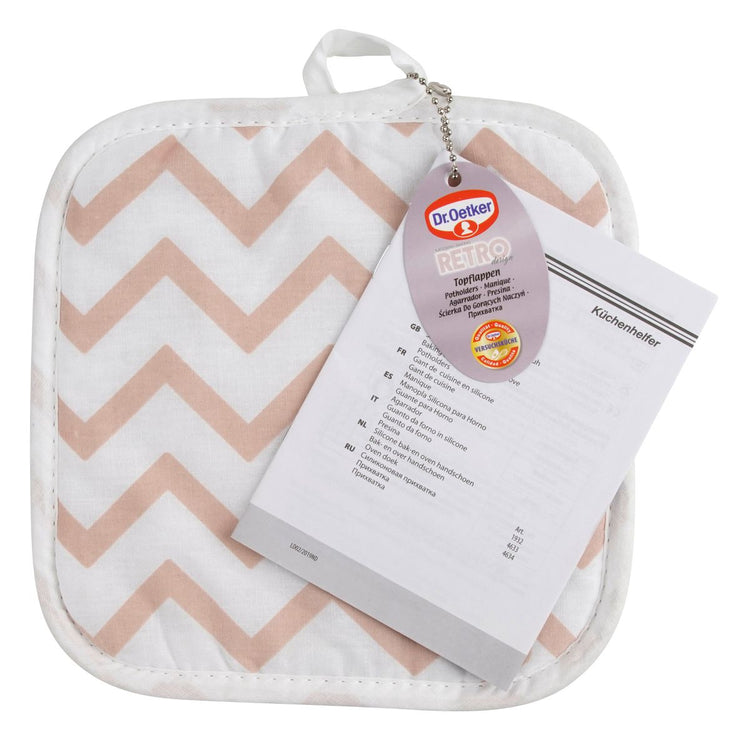 Lot de 2 maniques 20/20 cm en coton avec 2 ustensiles Dr Oetker Baker Edition