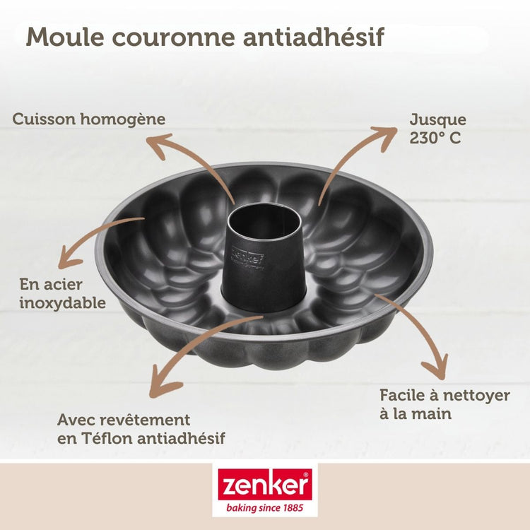 Lot de 2 moules à gâteaux 32/32 cm en acier Black mettallic Black mettallic Zenker Black mettallic