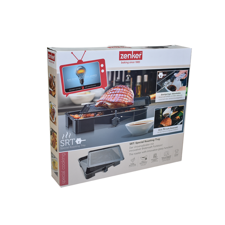 Lot de 2 plats four 39/39 cm en acier émaillé avec 2 ustensiles Zenker Special cooking