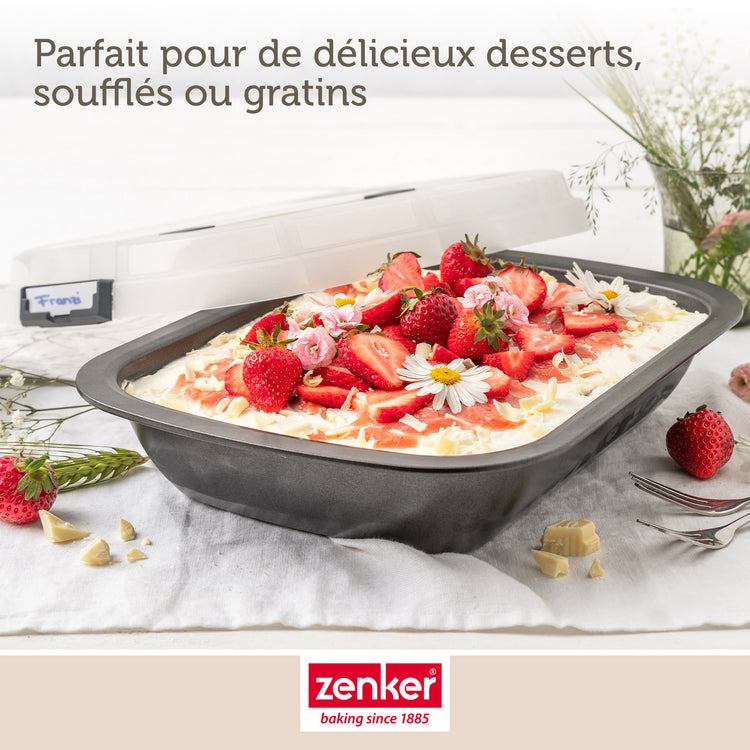 Lot de 2 moules à gâteaux rectangulaires 34/24,5 cm en acier Zenker Bake Click and Go